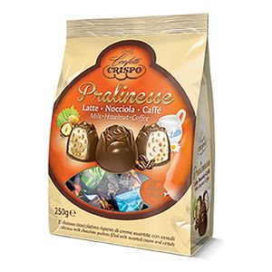 Praline ciocolata Crispo umplute cu crema de alune 250g