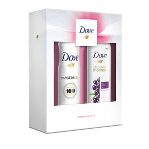 Set pentru cadou Dove relaxing care: spuma de dus Acai si deodorant