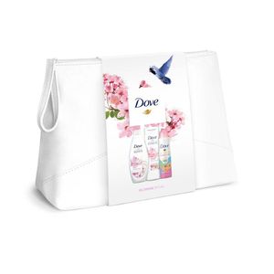 Set pentru cadou  Nourishing Secrets Dove (Gel de dus 250ml + Deodorant 150ml + Lotiune de corp Lotus 250ml + geanta cadou )