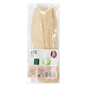 Cutite lemn Actuel ecofriendly, set 10 bucati