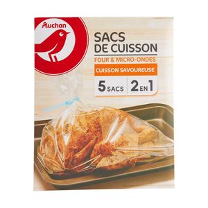 Pungi de copt Auchan, 2in1, 35x43cm, 5 pungi