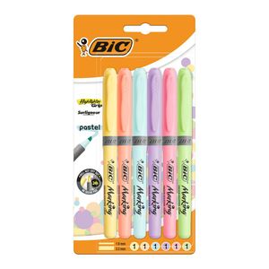 Evidentiator Brite Liner Grip Pastel, Bl/6, Culori bleu, galben pal, roz pal, lime, violet, corai
