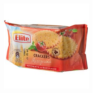 Biscuiti sarati Elite cu rosii si busuioc, 105g