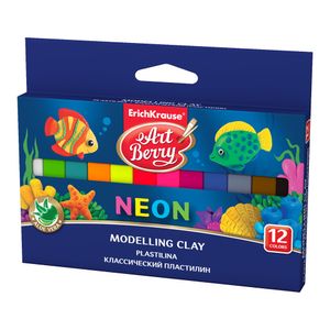 Plastilina moale ErichKrause 12 culori neon