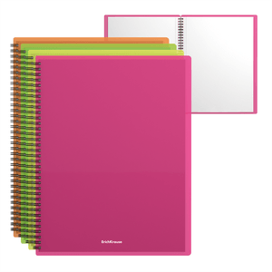 Mapa 40 file cu spirala ErichKrause, format A4, diverse culori Neon