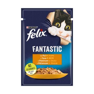 Hrana umeda pentru pisici Purina Felix Fantastic, pui in aspic, 85 g