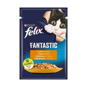 Hrana umeda pisici Felix Fantastic, pui in aspic, 85g