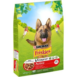 Hrana uscata pentru caini Purina Friskies Active cu vita, 10kg