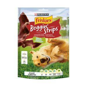 Recompense pentru caini Purina Friskies Beggin Strips cu bacon, 120g