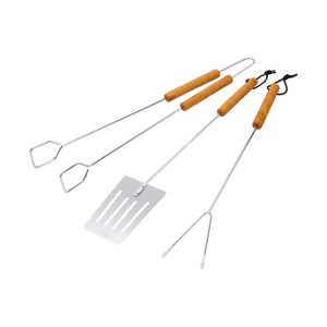 Set 3 accesorii bbq cu maner de lemn Garden Star