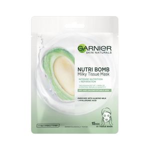 Masca servetel Garnier Nutribomb cu acid hialuronic si lapte de migdale, 28 g