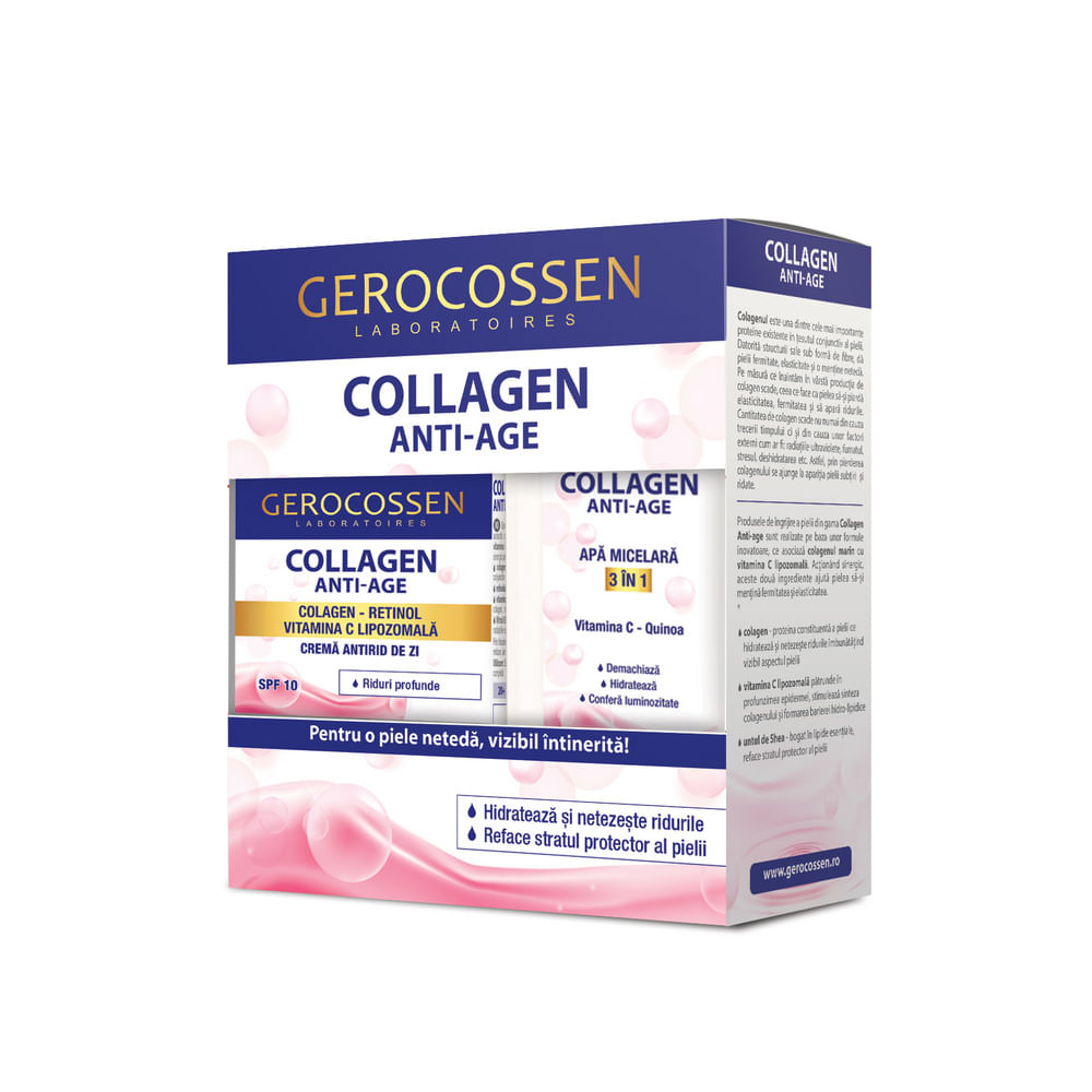 Shuraba Regulation Orbit Set pentru cadou femei crema anti-age si lotiune micelara 3 in 1Gerocossen  Collagen, 350ml | Pret avantajos - Auchan.ro