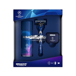 Set pentru cadou Gillette Mach3 Aparat de ras + Gel de ras Sensitive 75 ml + husa voiaj