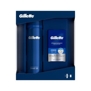 Pachet Gillette: Gel de ras Fusion5 Ultra Sensitive editite limitata 200 ml + After Shave Moisturizer 50 ml