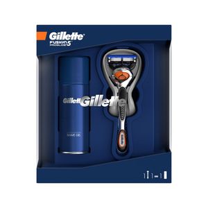 Pachet Gillette: Aparat de ras Fusion5 Proglide + gel de ras Fusion5 Ultra Sensitive 75 ml