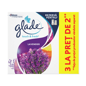 Rezerve odorizant de camera Glade Microspary, Lavanda, 3 la pret de 2, 10 ml