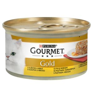 Hrana umeda pentru pisici Purina Gourmet Gold Savoury Cake cu pui si morcovi, 85 g