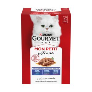 Hrana umeda pentru pisici Purina Gourmet Mon Petit cu somon, ton, pastrav, 6 x 50 g