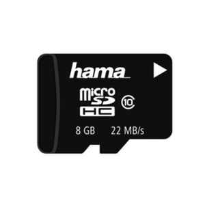 Card de memorie microSDHC Hama 8GB cu adaptor SD