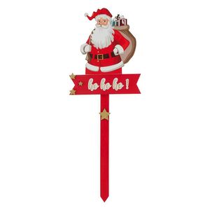 Semn din lemn Actuel rosu Mos Craciun, 76 cm