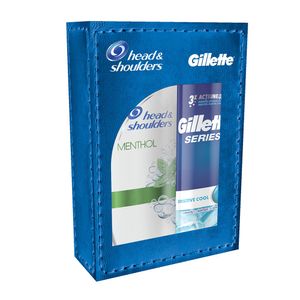 Set pentru cadou: Sampon Head&Shoulders Menthol 675 ml + Gel de ras Gillette Series Sensitive Cool 200 ml