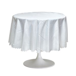 Fata de masa rotunda din poliester anti-pete Heinner Home, 180cm, Culoarea Alb