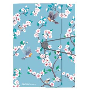 Dosar mapa A4, inchidere cu elastic, Motiv ladylike birds