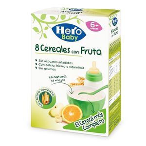 Cereale integrale Hero Baby Natur fara lapte, cu fructe, de la 6 luni, 500 g