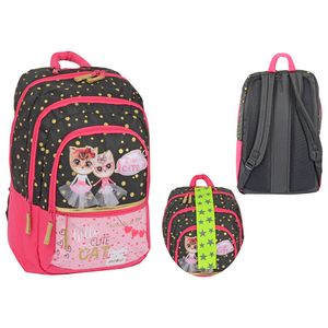Ghiozdan pentru fete Mini Cat, compartiment pentru laptop