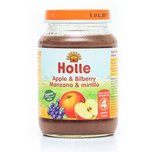 Piure de mere si afine Holle Eco, de la 4 luni, 190 g