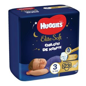 Scutece chilotel de noapte Huggies Elite Soft Overnight Pants marimea 3, 6-11kg, 23 bucati