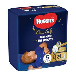 Scutece chilotel de noapte Huggies Elite Soft Overnight Pants marimea 5, 12-17kg, 17 bucati