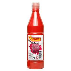 Tempera lichida Jovi in recipient din plastic, 500 ml, culoare rosu