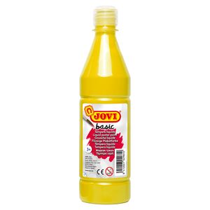 Tempera lichida Jovi in recipient din plastic, 500 ml, culoare galben