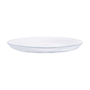 Farfurie intinsa Venice din sticla transparenta cu model 25cm