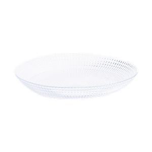 Farfurie adanca Venice din sticla transparenta cu model 21cm