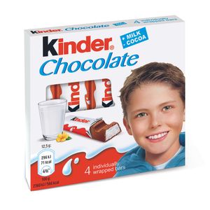 Ciocolata lapte si cacao Kinder, 4 bucati, 50g