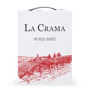 Vin rosu demisec La Crama, bag in box, 3 l