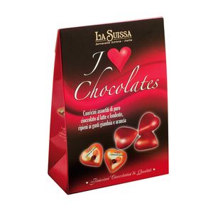 Cutie pentru cadou cu bomboane de ciocolata in forma de inima La Suissa I Love Chocolates, 150 g