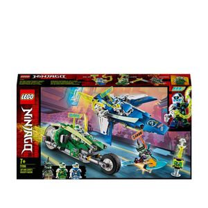 LEGO NINJAGO - Masinile rapide de curse ale lui Jay si Lloyd 71709, 322 piese