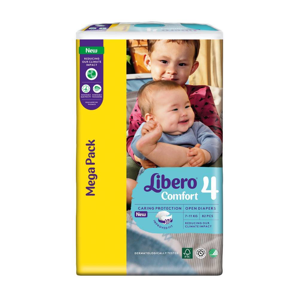 Scutece Libero Comfort nr.4 pentru copii 7-11Kg | - Auchan.ro