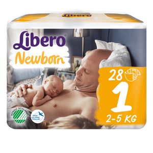 Scutece Libero Baby Soft New Born, marimea 1, 2 - 5 kg, 28 bucati