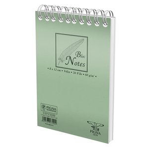 Bloc Notes Pigna Basic spira cu 50 de file 8 x 12 cm, velin, diverse culori
