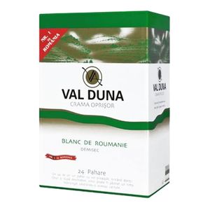 Vin alb demisec Val Duna, Cupaj Alb, 3 l, Bag in box