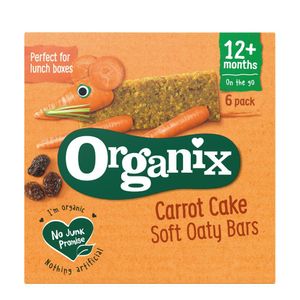 Batoane din cereale Organix Goodies, morcov, mere, 6x30 g, 12+