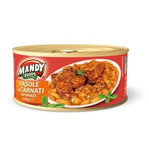 Fasole cu carnati afumati Mandy 300 g