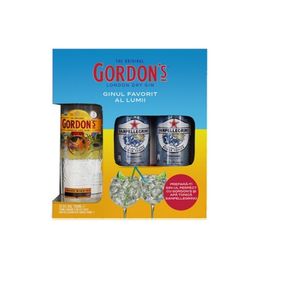 Gin Gordon's, alcool 37.5%, 0.7 l + apa tonica San Pellegrino