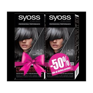 Vopsea de par permanenta Syoss Color Baseline 4-15, crom mat, pachet 1+1-50%