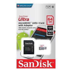 Card  MircroSD Sandisk, Ultra, 64GB, 100MB