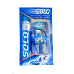 Caseta Solo For Men cu spuma de ras si aparat de ras